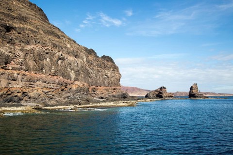 Rocky headland of Punta Fariones, Chinijo Archipelago, Orzola, Lanzarote, Canary Islands, Spain,
