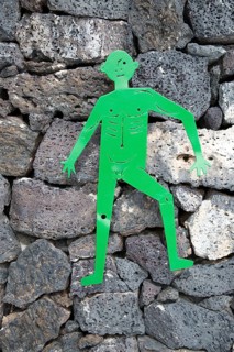 Male figure toilet sign, Fundación César Manrique, Taro de Tahíche, Lanzarote, Canary islands,