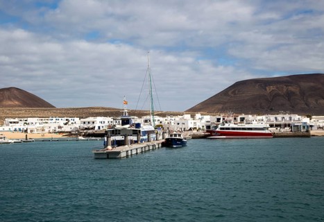 Caleta de Sebo harbour and village La Isla Graciosa, Lanzarote, Canary Islands, Spain, Europe
