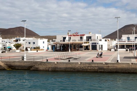 Lineas Maritima Romero ferry ticket booking office, Caleta de Sebo village, La Isla Graciosa,