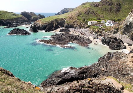 Coastal scenery, Kynance Cove, Lizard peninsula, Cornwall, England, UK