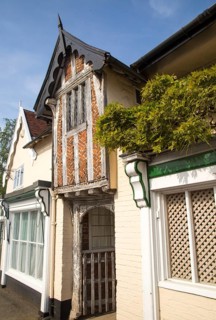 Historic Tudor buildings, Debenham, Suffolk, England, UK