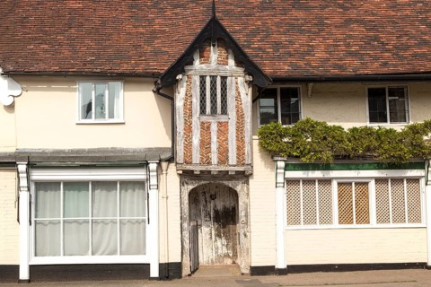 Historic Tudor buildings, Debenham, Suffolk, England, UK