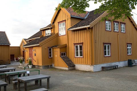 Skansen buildings former customs station, Tollboden, oldest house in Tromso, Norway, Europe