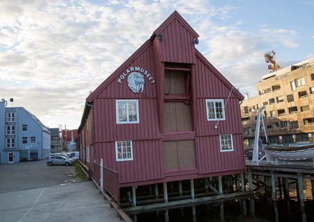 Historic wooden building housing the Polar Museum, Tromso, Norway, Europe