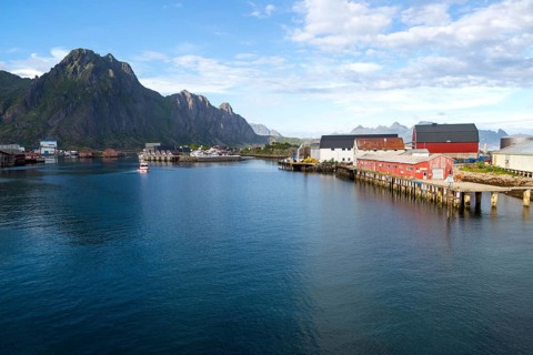 Harbour at Svolvaer, Lofoten Islands, Nordland, Norway, Europe