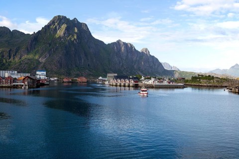 Harbour at Svolvaer, Lofoten Islands, Nordland, Norway, Europe