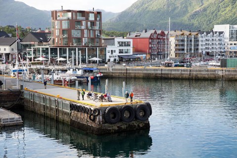 Harbour at Svolvaer, Lofoten Islands, Nordland, Norway, Europe