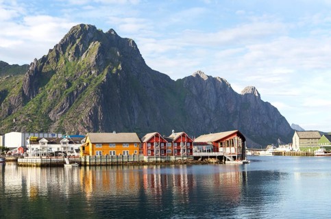Harbour at Svolvaer, Lofoten Islands, Nordland, Norway, Europe