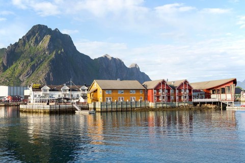 Harbour at Svolvaer, Lofoten Islands, Nordland, Norway, Europe