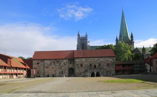 Cathedral and Armoury museum, National Military Museum, Archbishop's Palace Trondheim, Norway,