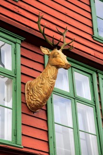Historic Hanseatic League wooden buildings Bryggen area, Bergen, Norway UNESCO World Cultural