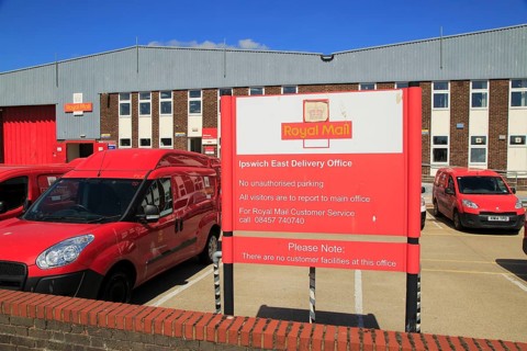 Royal Mail Ipswich East Delivery Office, Ransomes Europark, Ipswich, Suffolk, England, UK