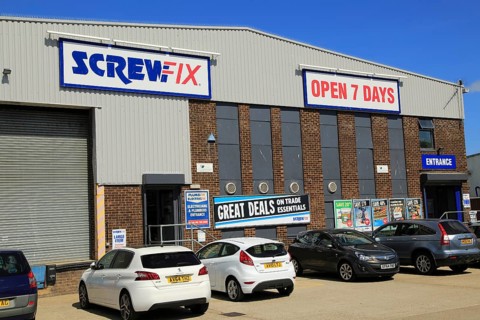 Screwfix business at Ransomes Europark, Ipswich, Suffolk, England, UK