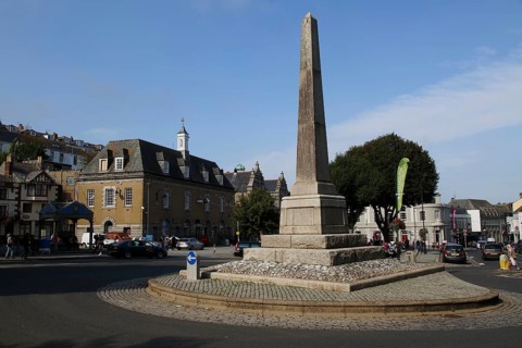 War memorial on The Moor, town centre, Falmouth, Cornwall, England, UK