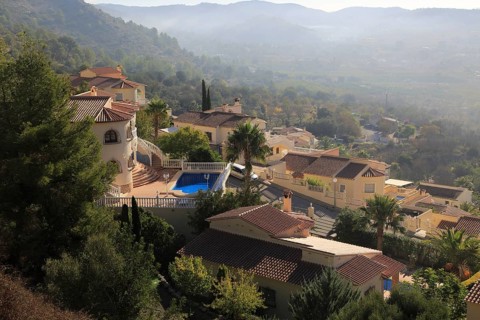 Modern housing development near Xalo or Jalon, Marina Alta, Alicante province, Spain, Europe