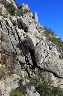 Joints and bedding planes in weathered carboniferous rock, near Tarbena, Marina Alta, Alicante