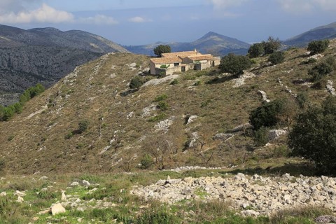 Farmhouse in Carboniferous limestone landscape, near Benimaurell, Vall de Laguar, Marina Alta,