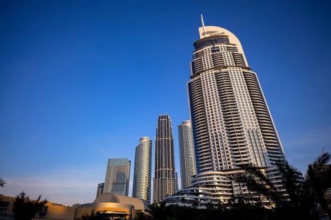 Hotel The Address Downtown, Skyscrapers, high-rise buildings, Financial District, Logo EMAAR,