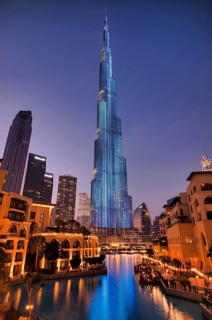 Burj Khalifa, Lake Burj Khalifa, Souk Al Bahar, shopping centre, illumination, Logo EMAAR,