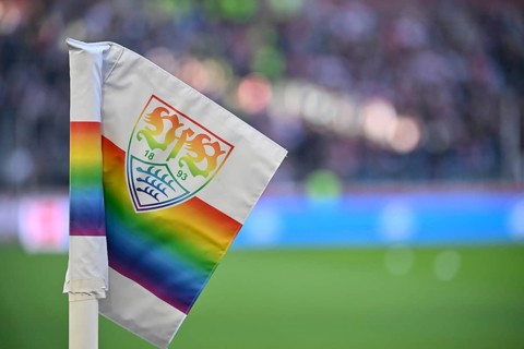 Corner flag, Logo, VfB Stuttgart, LGBTQ Lesbian, Gay, Bisexual, Transgender and Queer, MHPArena,