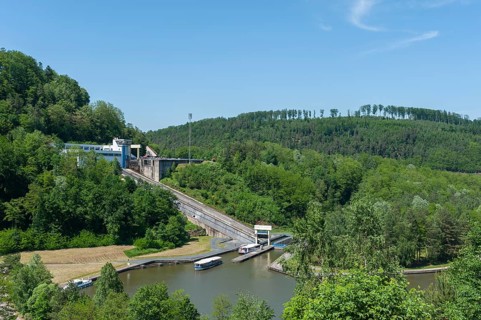 Boat lift on the Rhine-Marne Canal, Saint-Louis, Arzviller, Lorraine, France, Europe