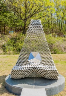 Artwork commemorating Inter-Korean Joint Declaration at DMZ Unification Park in Goseong, South