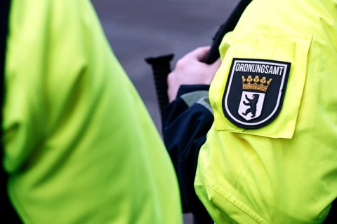 Employees of the bicycle squadron of the public order office. The bicycle squadron of the public