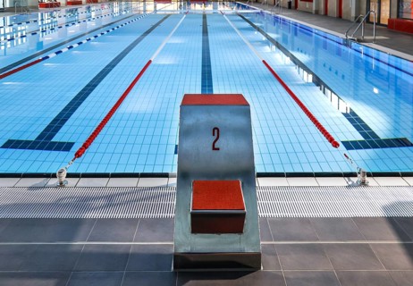 Swimming pool of the reopened Tiergarten municipal swimming pool, Berlin, 22/01/2024