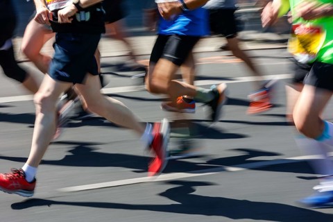 Participants of the Citylauf on the 25 km running course, Berlin, 15/05/2022