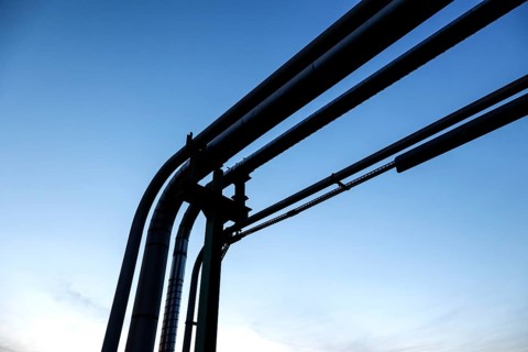 Pipelines at the bp Ruhr Öl GmbH refinery in Gelsenkirchen Horst, 10 April 2022