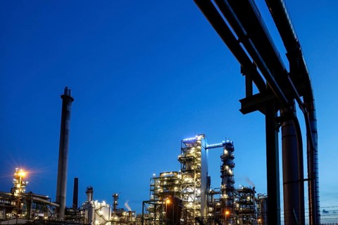 Bp Ruhr Öl GmbH refinery in Gelsenkirchen Horst, 10 April 2022