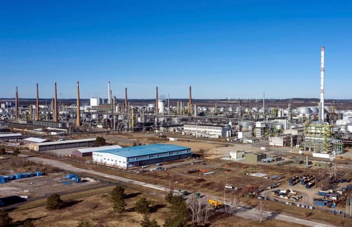 Aerial view of PCK-Raffinerie GmbH in Schwedt, 07/03/2022