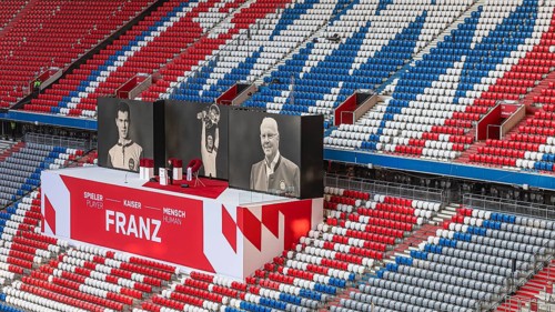 The President of FC Bayern Munich Herbert Hainer speaks to the mourners, Funeral service of FC