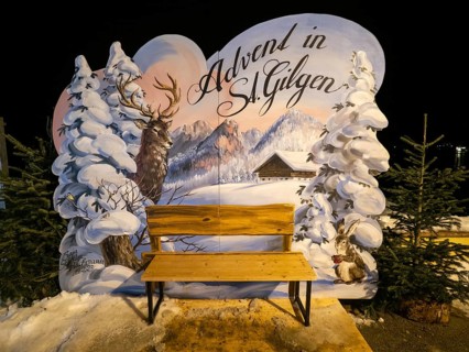 Advertising board, Advent in St. Gilgen, Advent at Lake Wolfgangsee, St. Gilgen am Wolfgangsee,
