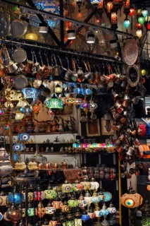 Mosaic lamps, Grand Bazaar, Istanbul, Turkey, Asia