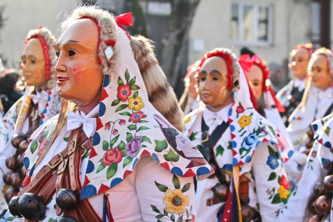 Gschell with fox tail of the Schömberg Fools Guild, parade of the Swabian-Alemannic Fasnet in