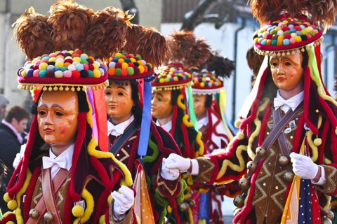 Parade of the Swabian-Alemannic carnival in Villingen-Schwenningen, Baden-Württemberg, Germany,