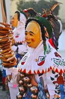 Gschell with pretzel sticks, procession of the Swabian-Alemannic Fasnet in Villingen-Schwenningen,