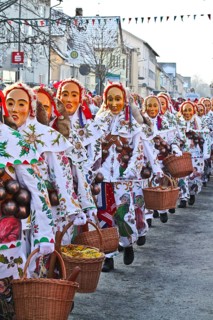 Gschell with fox tail of the Schömberg Fools Guild, parade of the Swabian-Alemannic Fasnet in