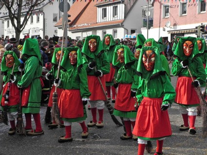 The witches, parade of the Swabian-Alemannic carnival in Villingen-Schwenningen, Baden-Württemberg,