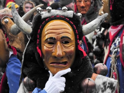 Mask, parade of the Swabian-Alemannic carnival in Villingen-Schwenningen, Baden-Württemberg,