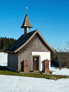 Court chapel of the Schänzlehof, Winter, Triberg, Black Forest, Baden-Württemberg, Germany, Europe