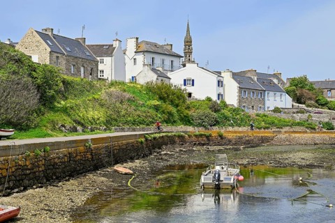 The small inland harbour of Lampaul, Ouessant Island, Finistère, Brittany, France, Europe