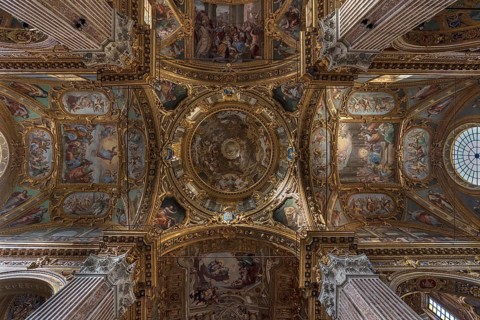 Vault and dome of the Basilica della Santissima Annunziata del Vastato, consecrated in 1520, Piazza