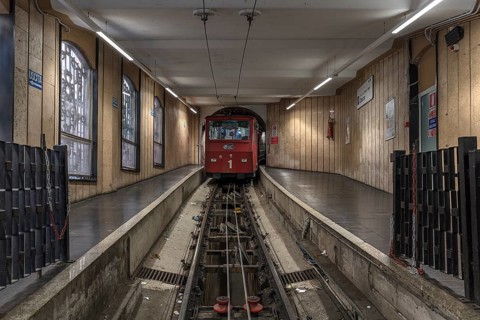 Bottom station of the funicular funicolare Zecca Righi to the Righi panoramic point, built between