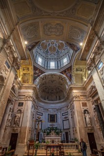 Vault and chancel of the church of San Pietro ion Banchi, consecrated in 1585, Piazza Banchi Genoa,