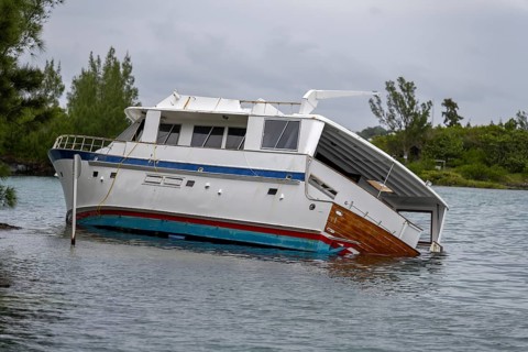 Shipwreck after Hurricane Bermuda