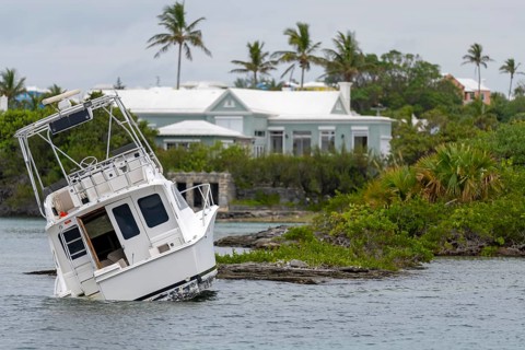Shipwreck after Hurricane Bermuda