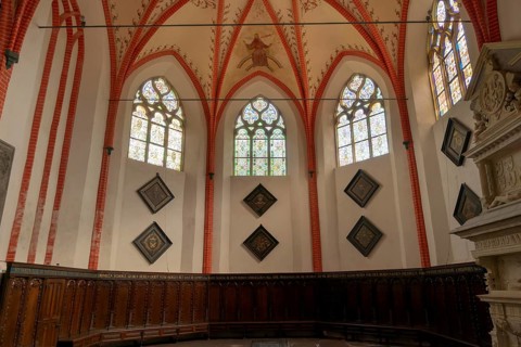 Interior of the Protestant Reformed Church in Krummhörn-Hinte, Germany, Europe